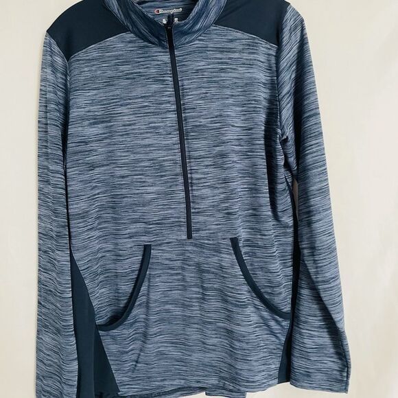 🟢Champion Pullover Half Zip Heathered Blue XL - Picture 2 of 6